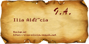 Ilia Alícia névjegykártya